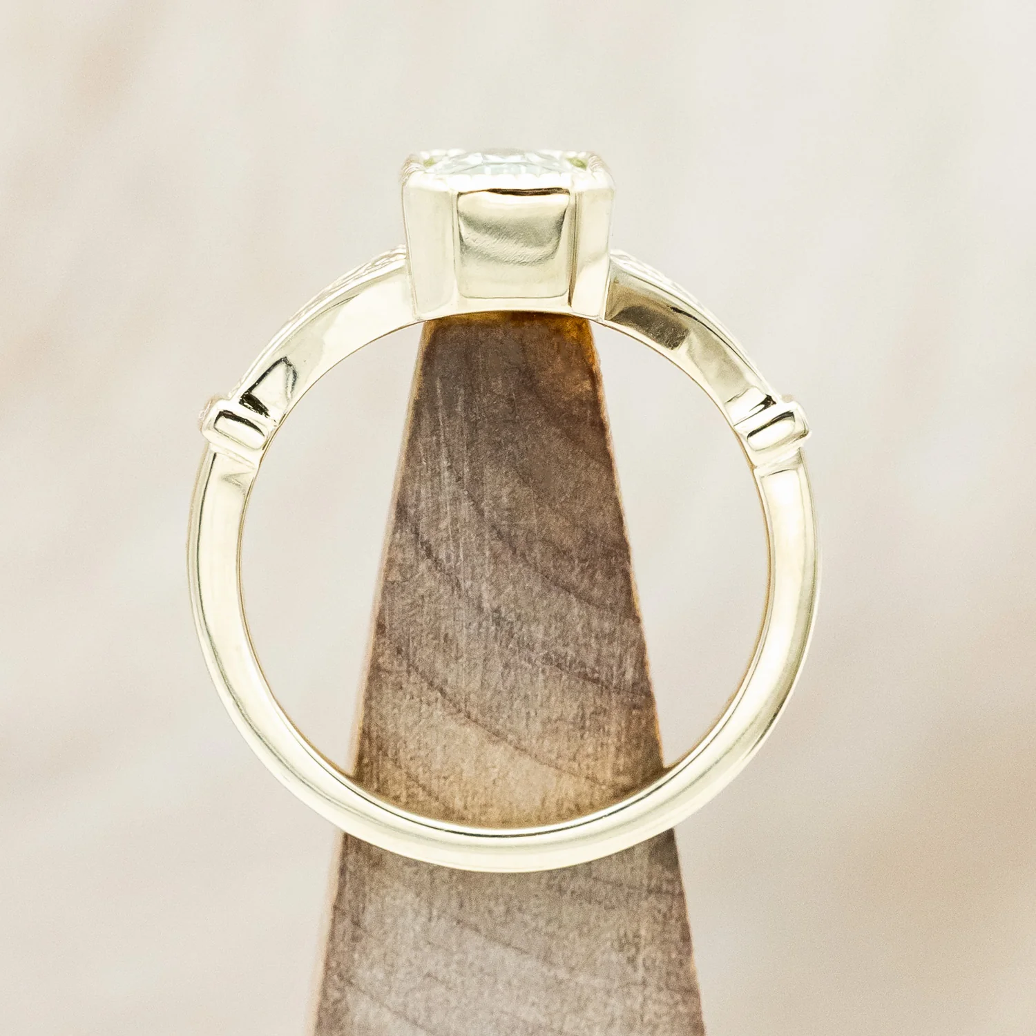 ONE-OF-A-KIND - "SELENE" - RADIANT CUT NATURAL GREEN SAPPHIRE ENGAGEMENT RING - Image 7