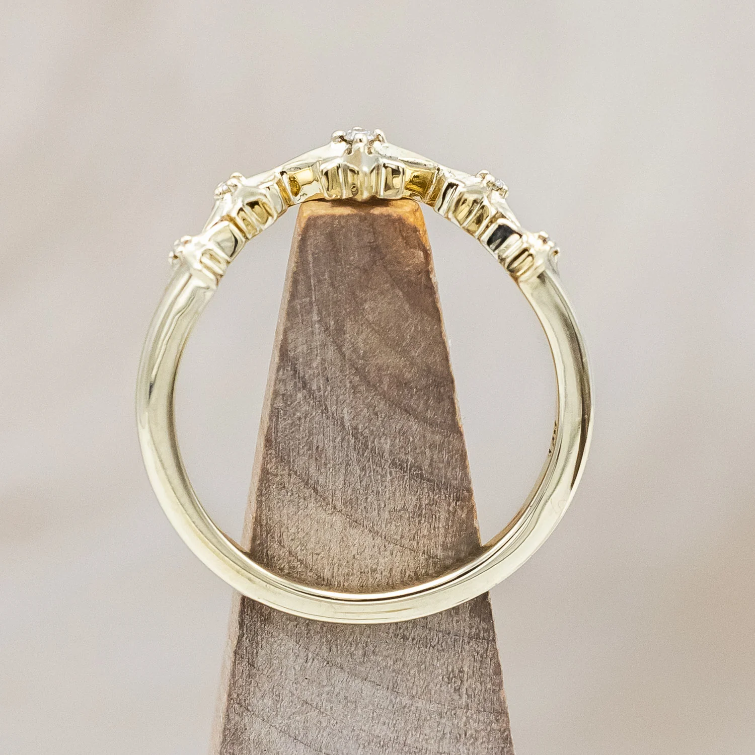 "SIDRA" - TOI ET MOI ROUND CUT GREEN PRASIOLITE ENGAGEMENT RING WITH CRESCENT MOON MOISSANITE ACCENT & DIAMOND TRACER - Image 17