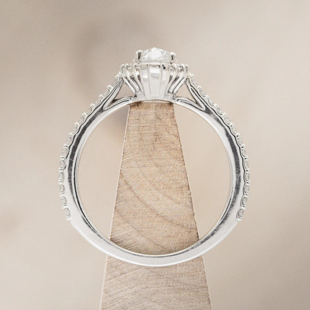 "THEIA" - PEAR CUT MOISSANITE ENGAGEMENT RING WITH DIAMOND TRACER - Image 13