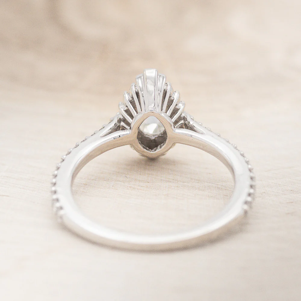 "THEIA" - PEAR CUT MOISSANITE ENGAGEMENT RING WITH DIAMOND TRACER - Image 14