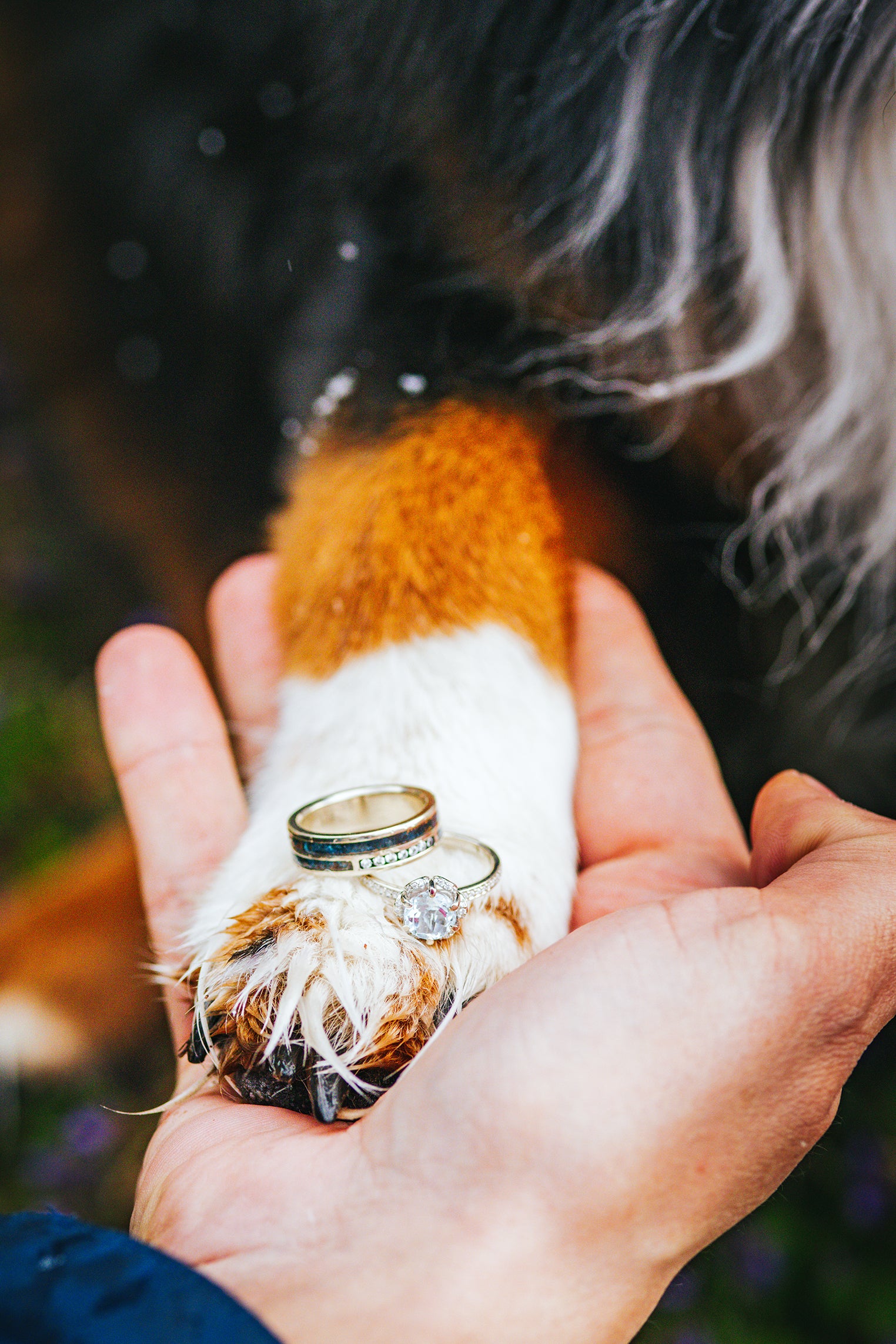 "TRIDENT" - DIAMOND & PATINA COPPER WEDDING BAND - Image 6