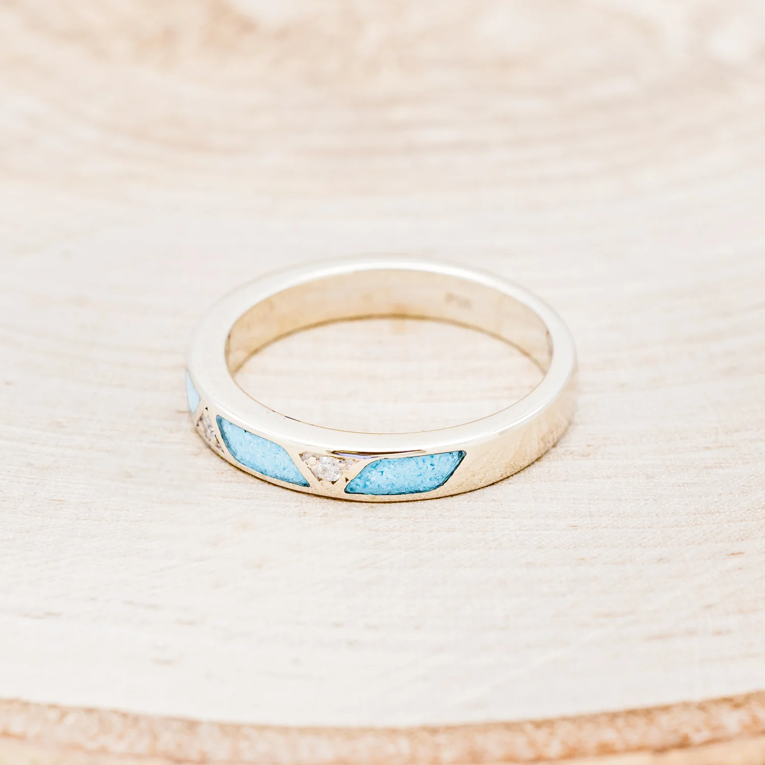 TURQUOISE STACKER WITH DIAMOND ACCENTS - Image 4