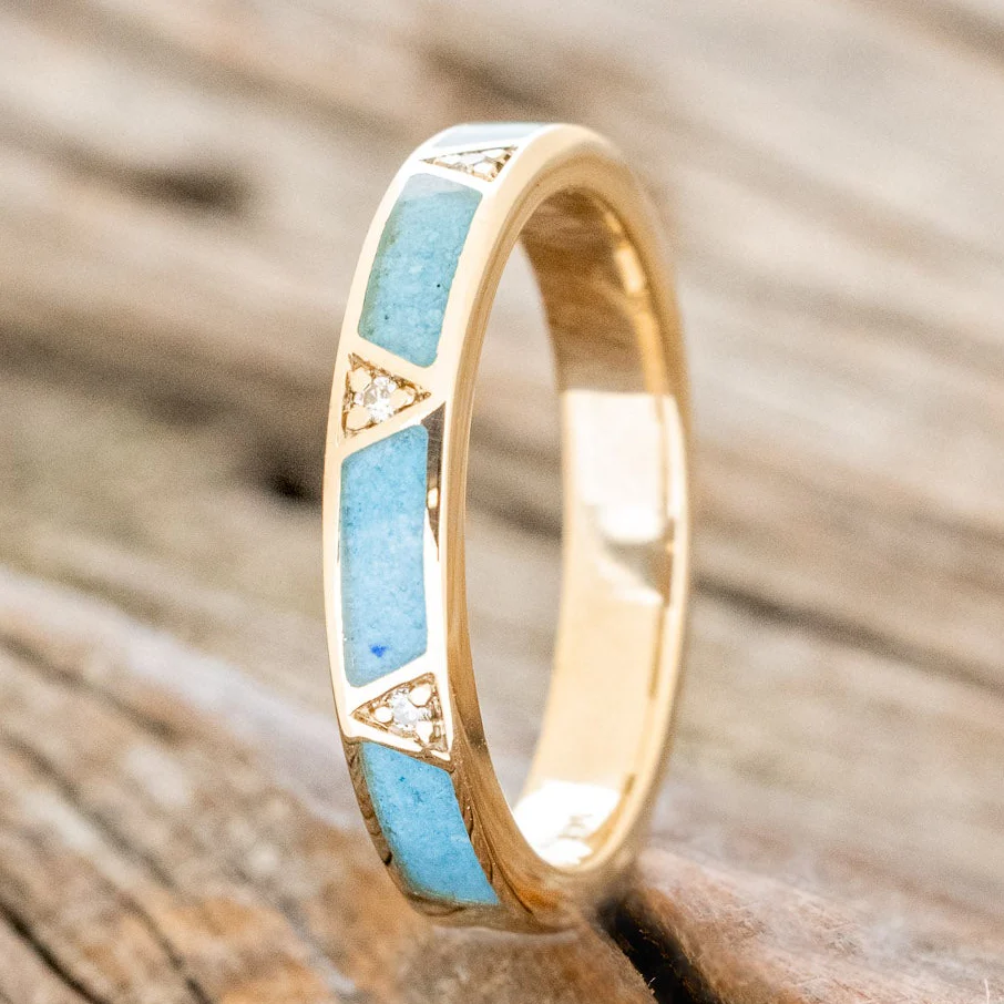 TURQUOISE STACKER WITH DIAMOND ACCENTS - Image 7