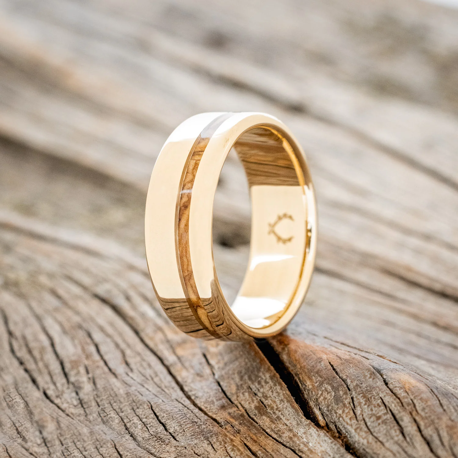 "VERTIGO" - BETHLEHEM OLIVE WOOD WEDDING BAND - Image 19