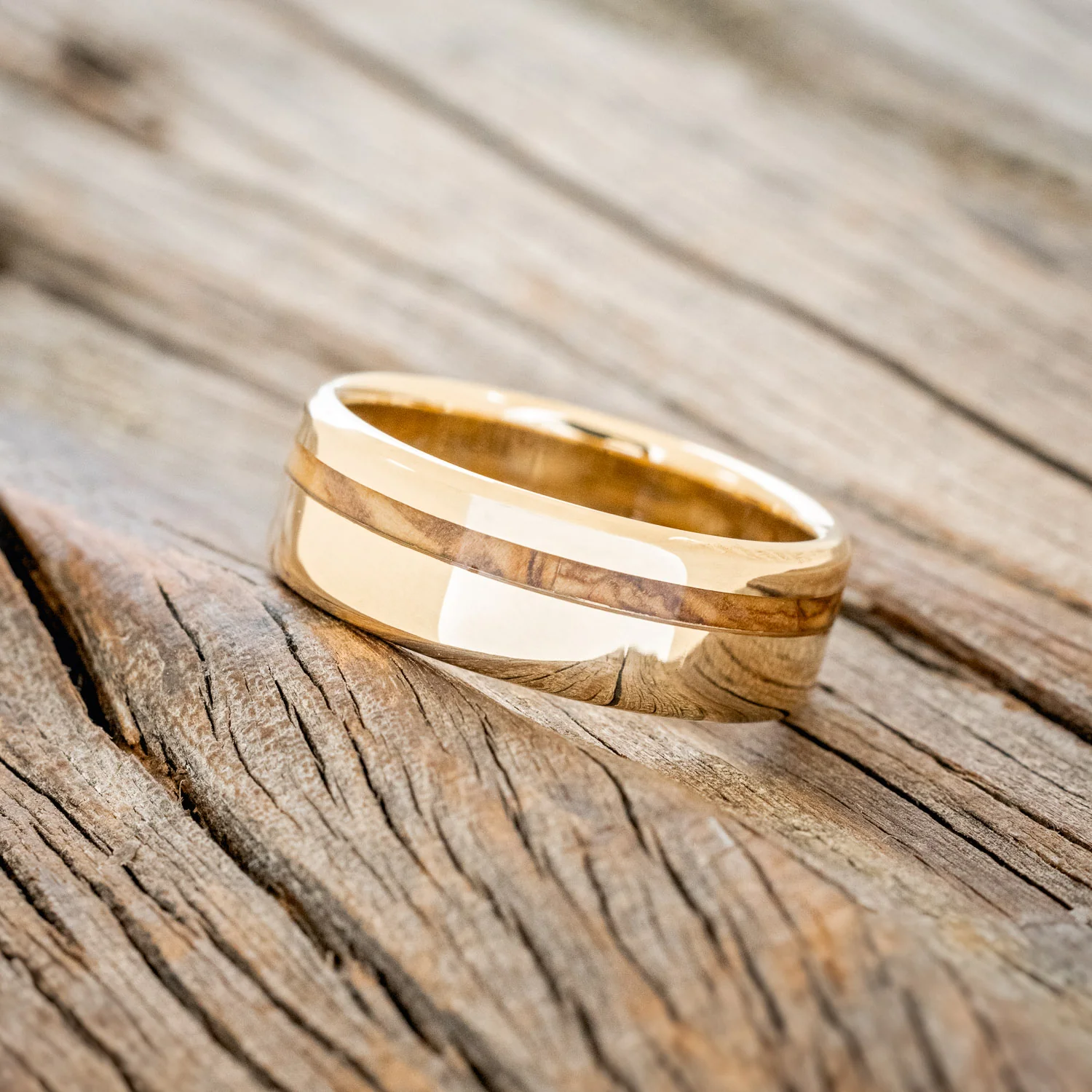 "VERTIGO" - BETHLEHEM OLIVE WOOD WEDDING BAND - Image 20