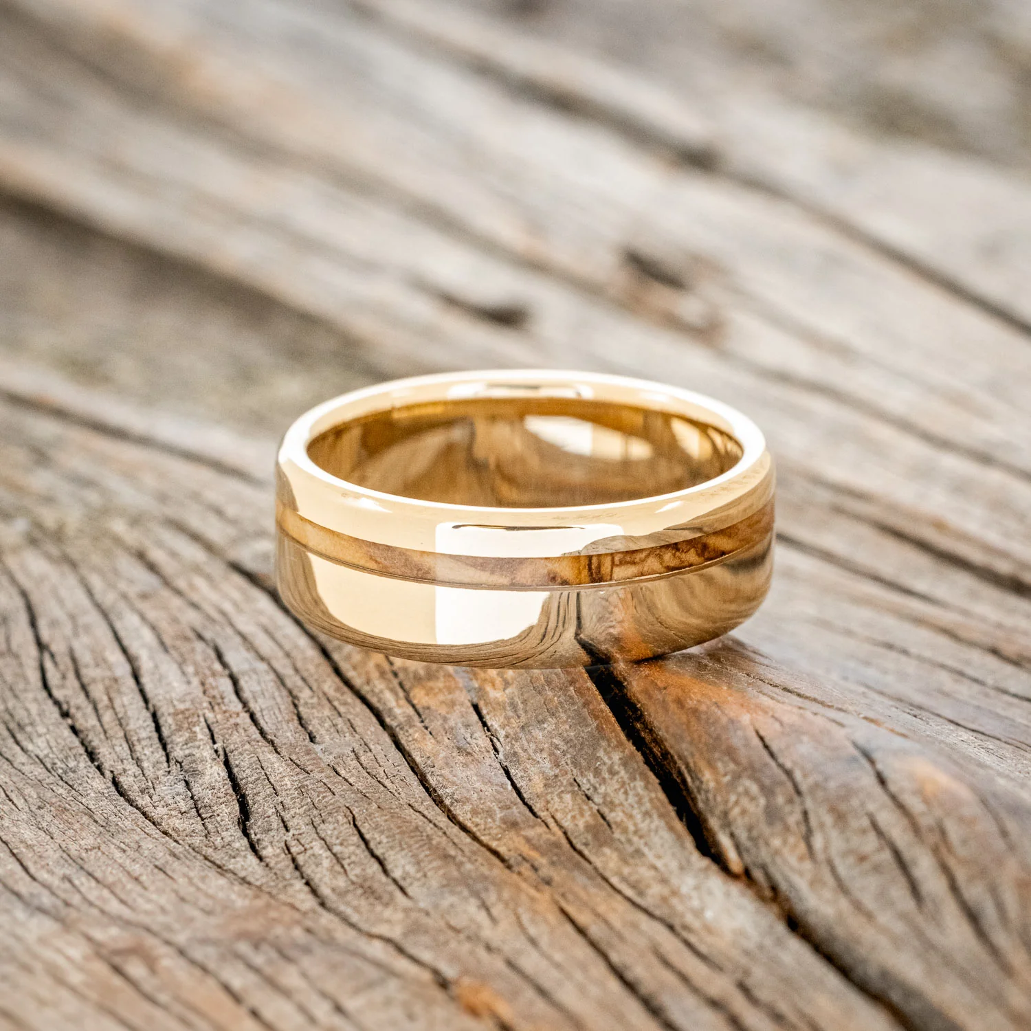 "VERTIGO" - BETHLEHEM OLIVE WOOD WEDDING BAND - Image 21