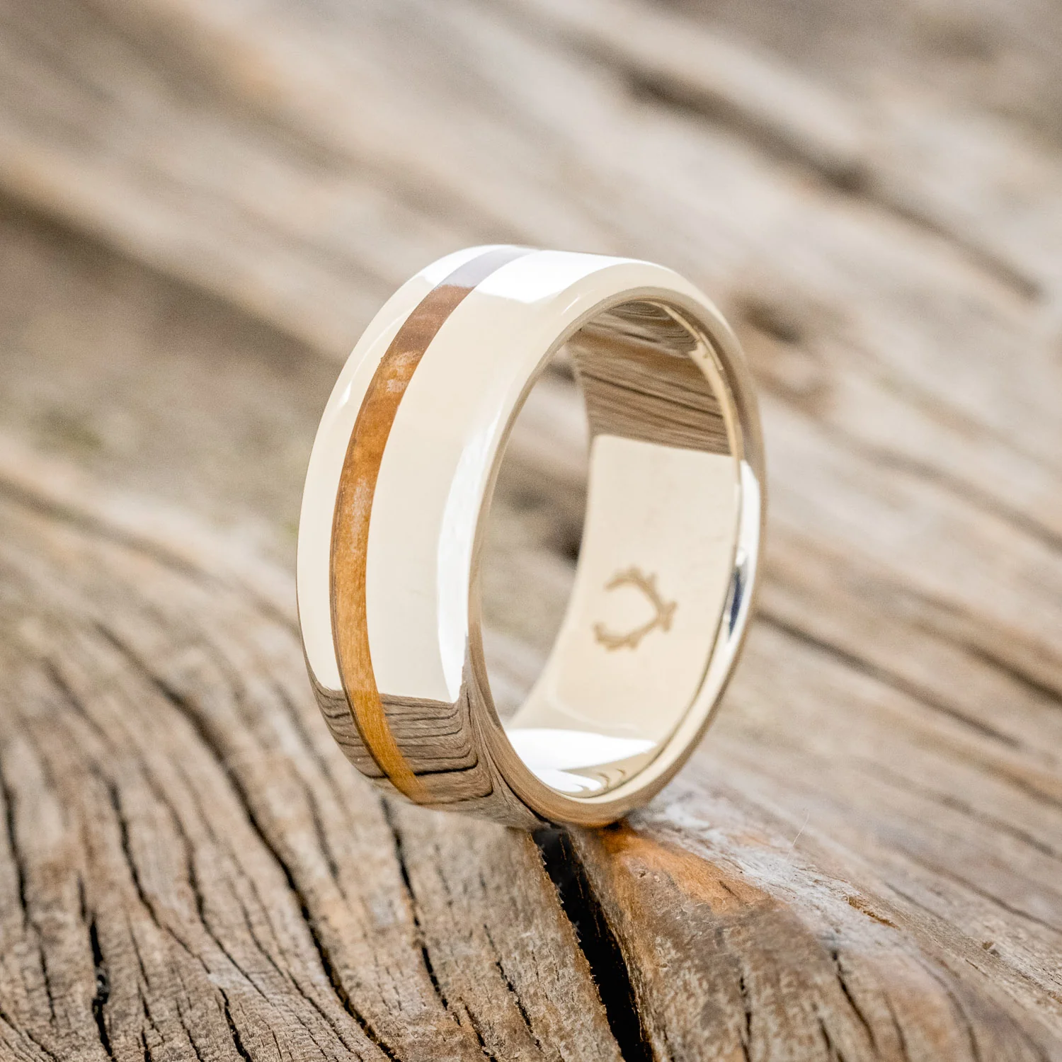 "VERTIGO" - BETHLEHEM OLIVE WOOD WEDDING BAND - Image 16