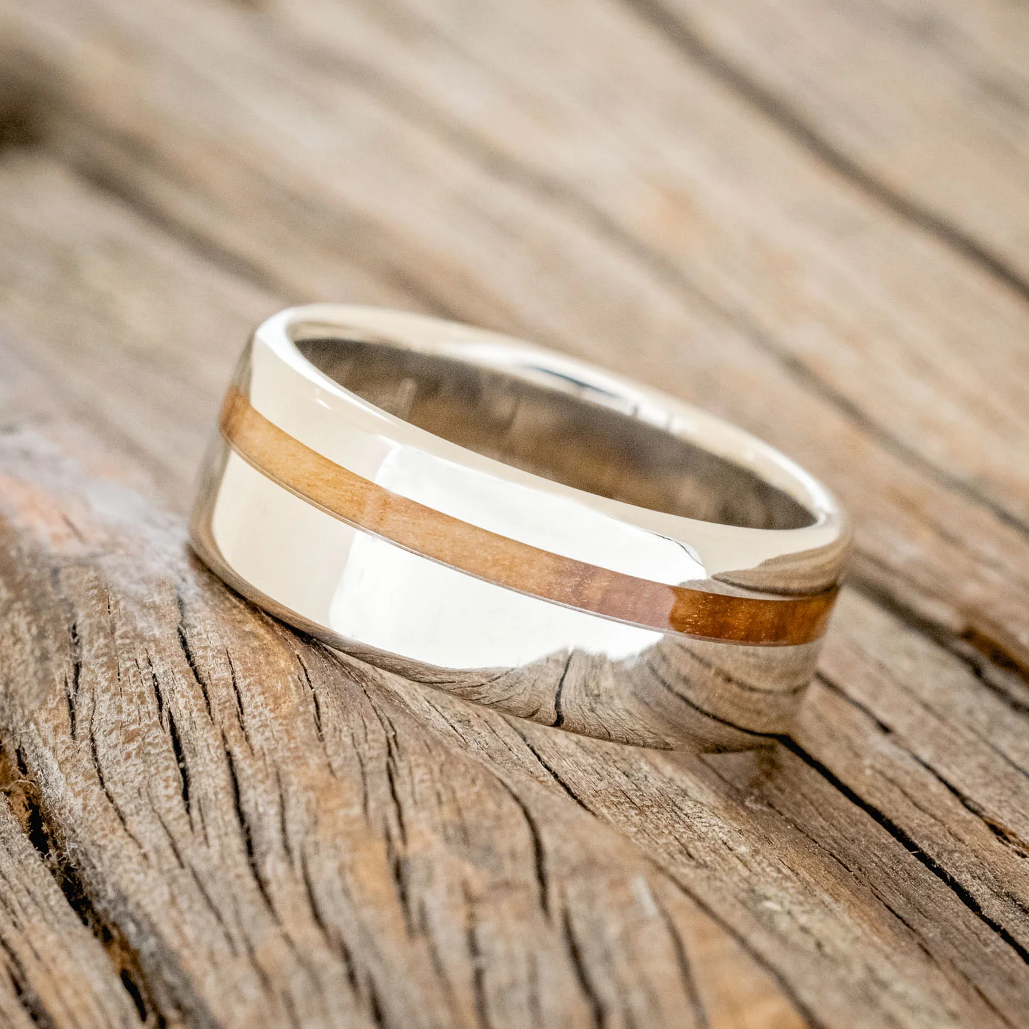 "VERTIGO" - BETHLEHEM OLIVE WOOD WEDDING BAND - Image 17
