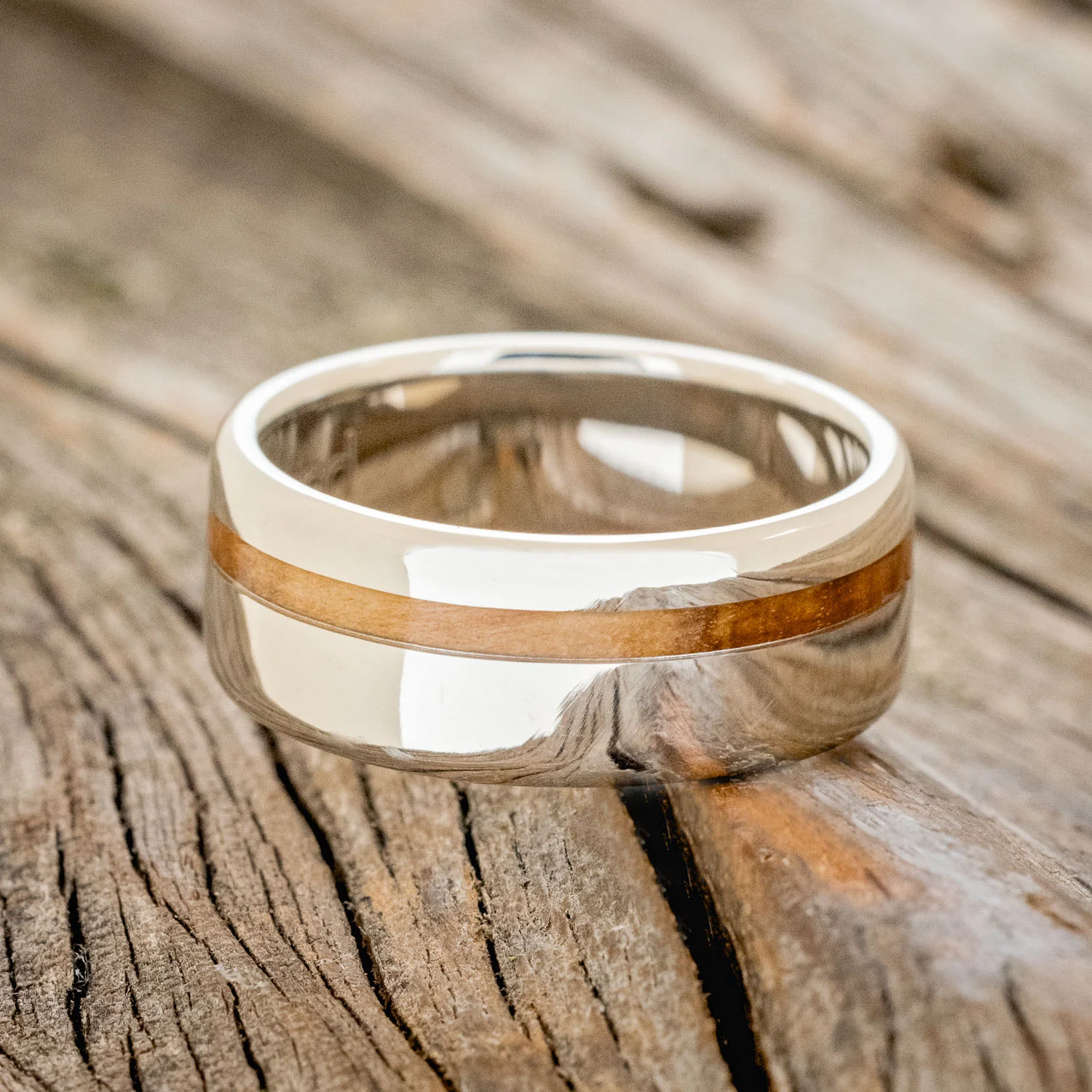 "VERTIGO" - BETHLEHEM OLIVE WOOD WEDDING BAND - Image 18