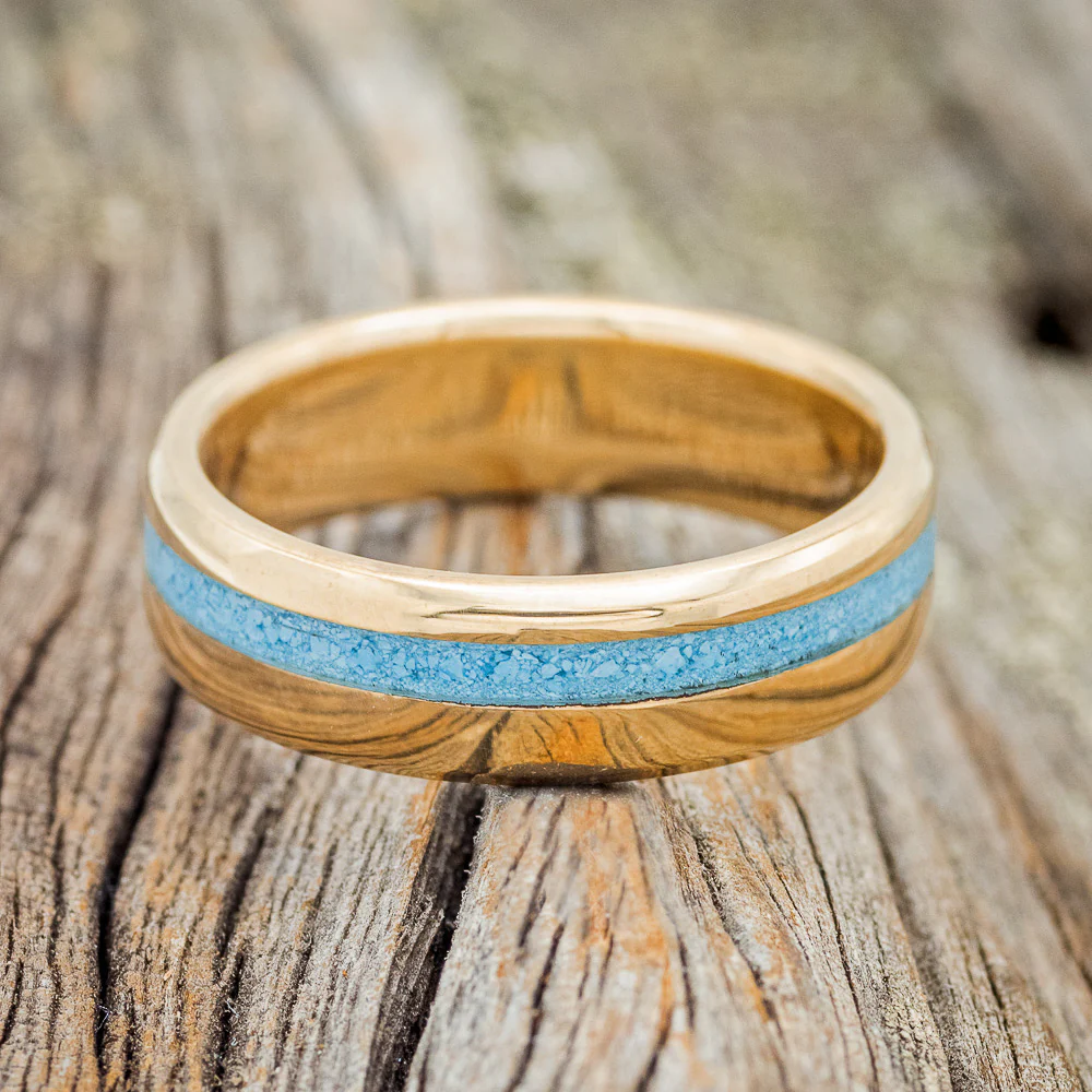 "VERTIGO" - TURQUOISE WEDDING RING - Image 12