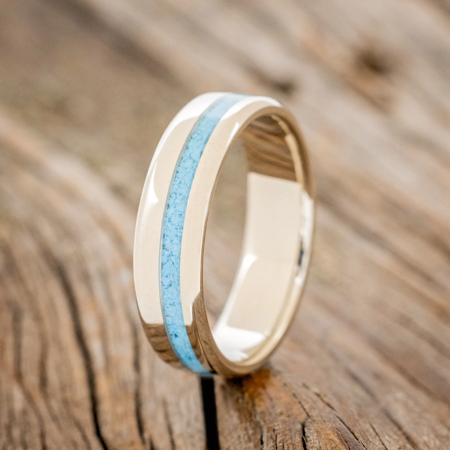 "VERTIGO" - TURQUOISE WEDDING RING - Image 13