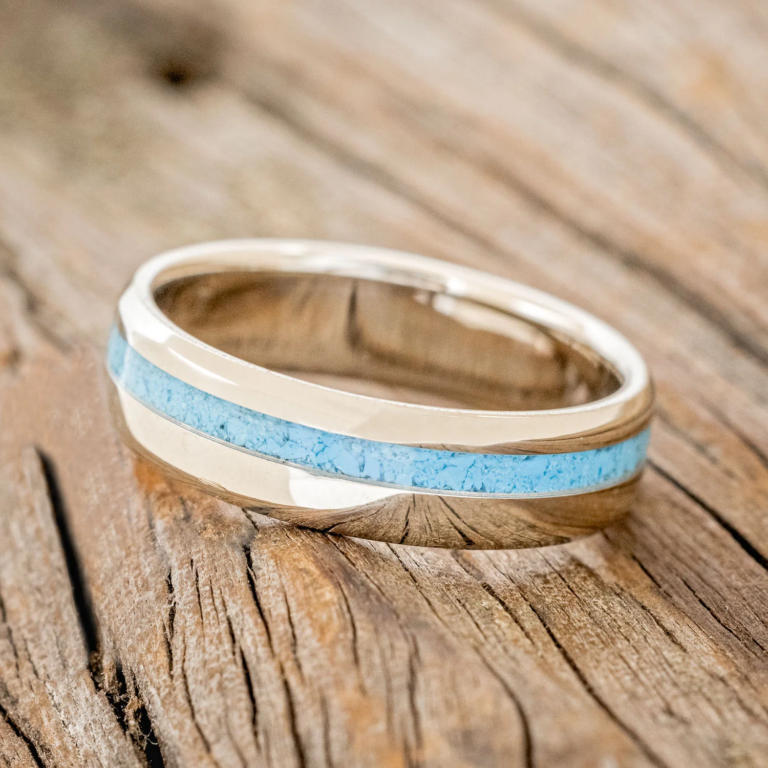 "VERTIGO" - TURQUOISE WEDDING RING - Image 14