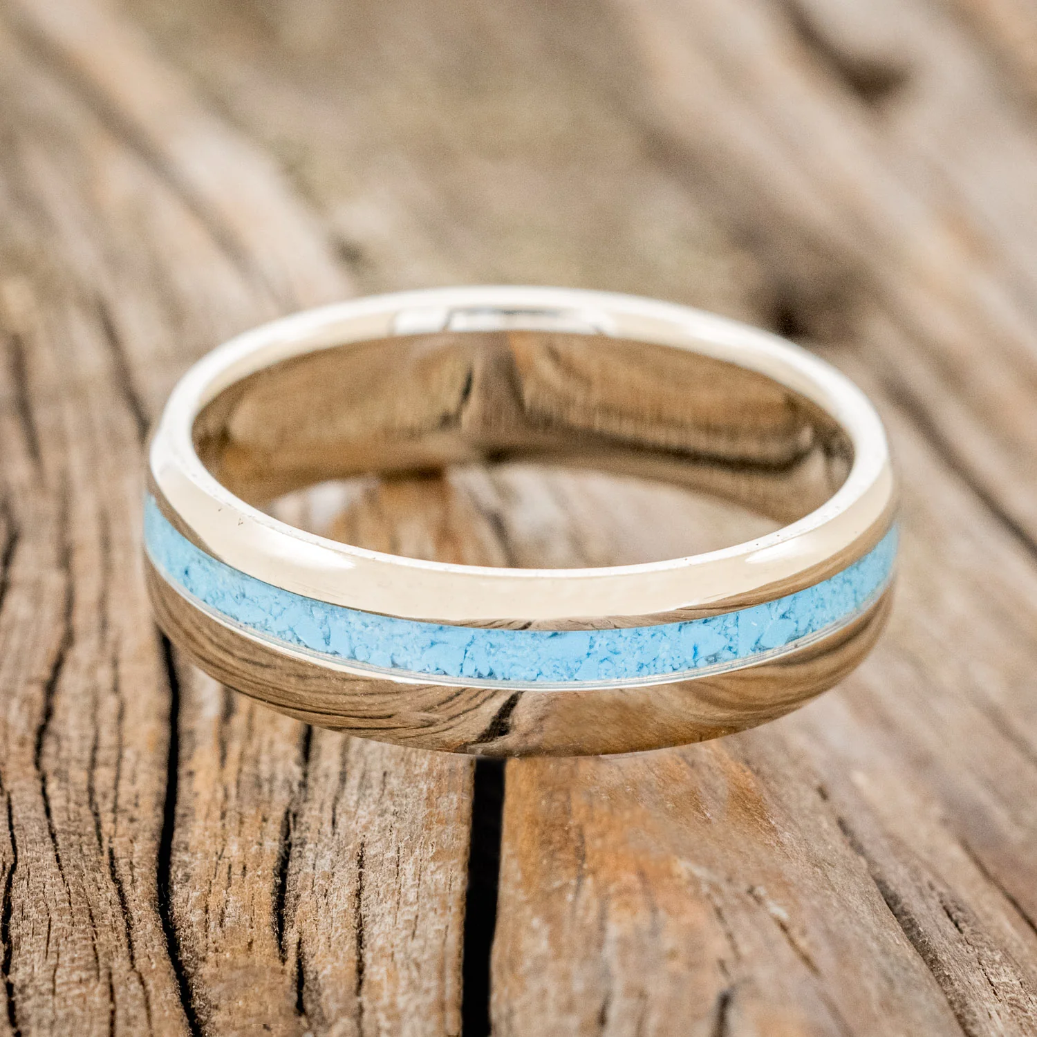 "VERTIGO" - TURQUOISE WEDDING RING - Image 15