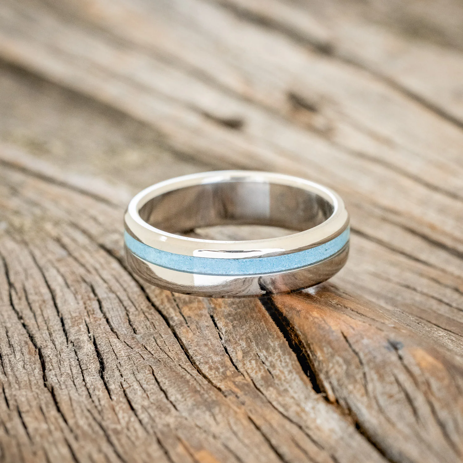 "VERTIGO" - TURQUOISE WEDDING RING - Image 3