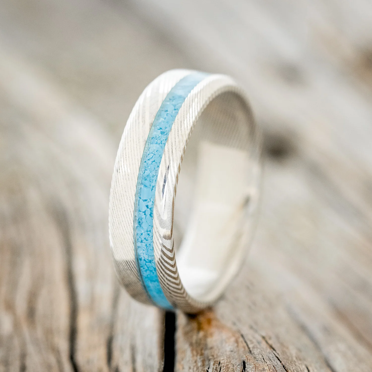 "VERTIGO" - TURQUOISE WEDDING RING - Image 4