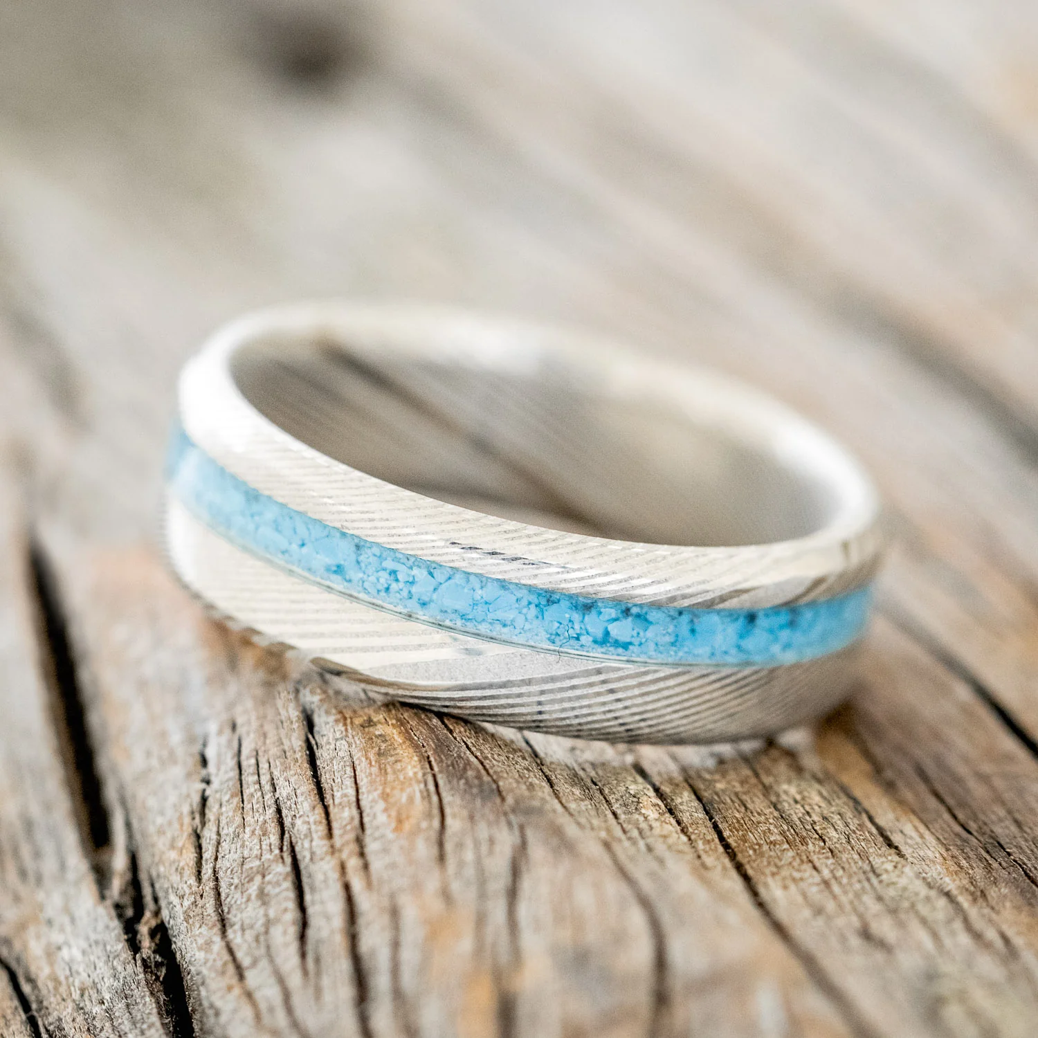 "VERTIGO" - TURQUOISE WEDDING RING - Image 5