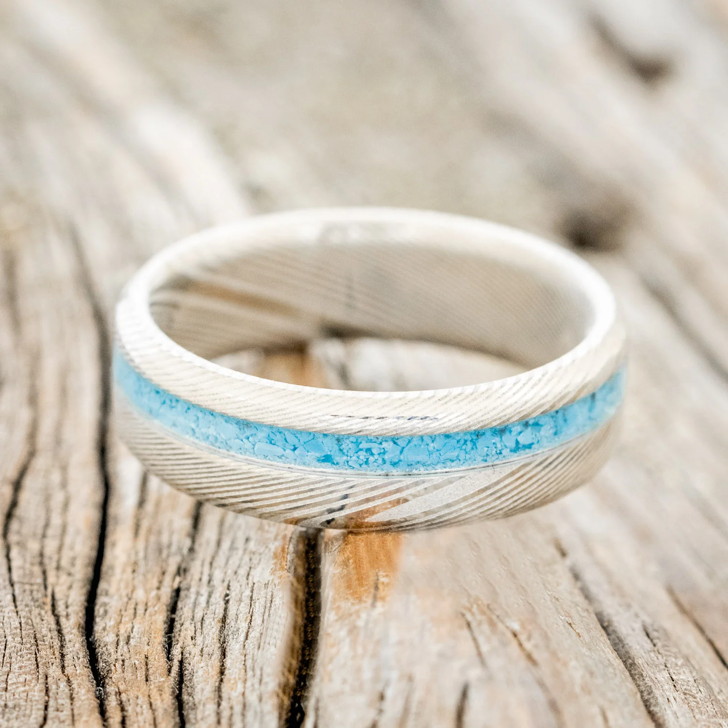 "VERTIGO" - TURQUOISE WEDDING RING - Image 6