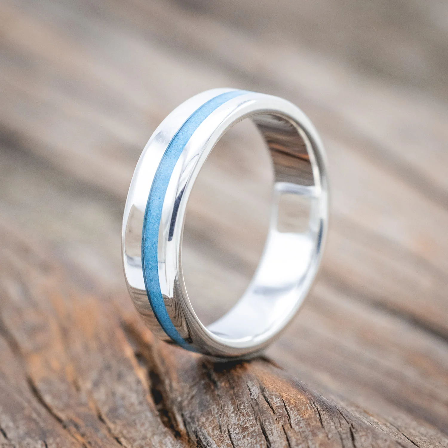 "VERTIGO" - TURQUOISE WEDDING RING - Image 7