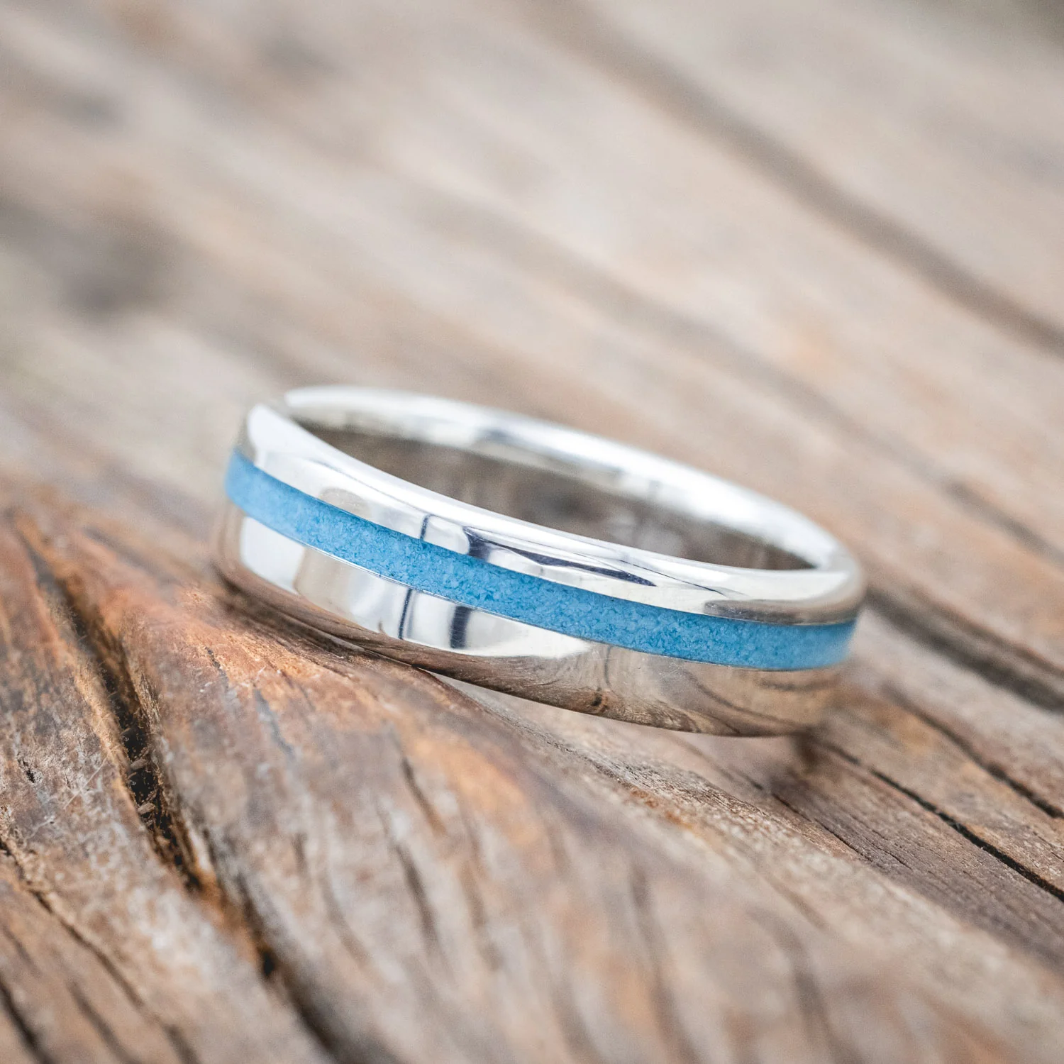 "VERTIGO" - TURQUOISE WEDDING RING - Image 8