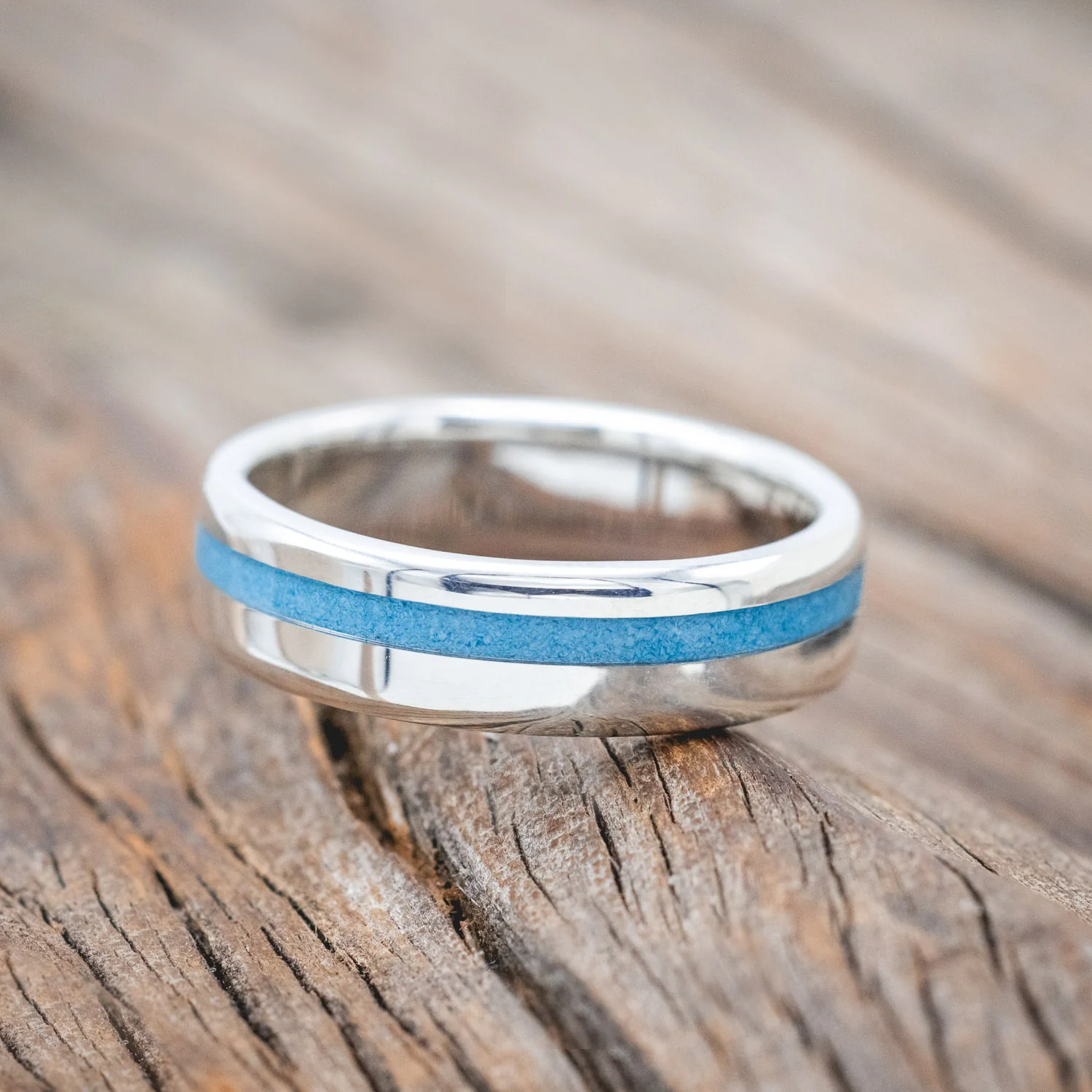 "VERTIGO" - TURQUOISE WEDDING RING - Image 9