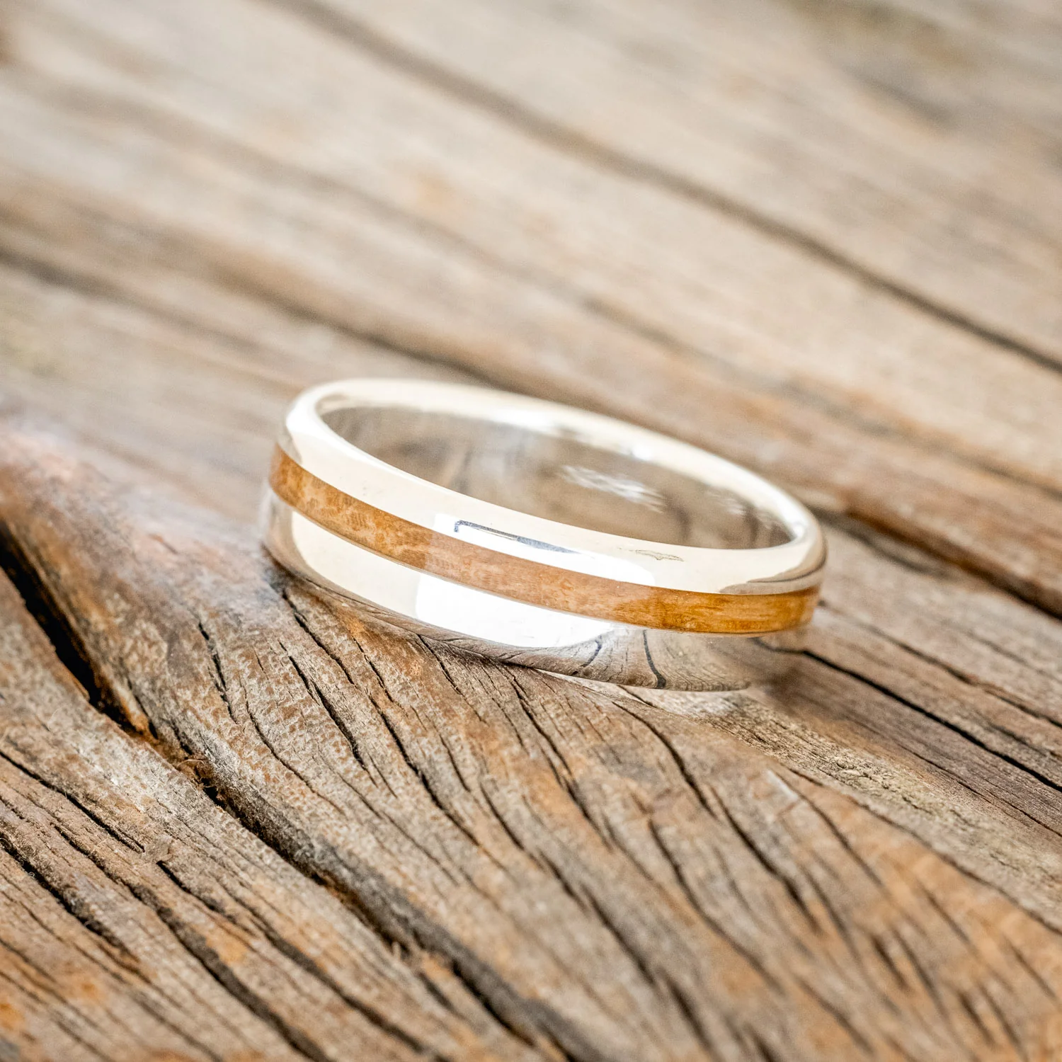 "VERTIGO" - WHISKEY BARREL OAK WEDDING BAND - Image 11