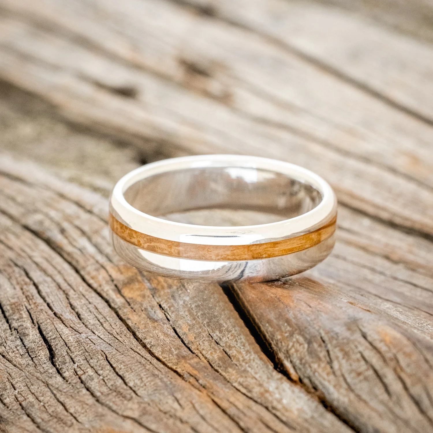 "VERTIGO" - WHISKEY BARREL OAK WEDDING BAND - Image 12