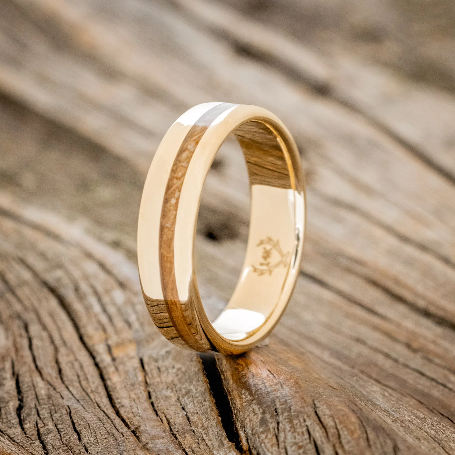 "VERTIGO" - WHISKEY BARREL OAK WEDDING BAND - Image 13