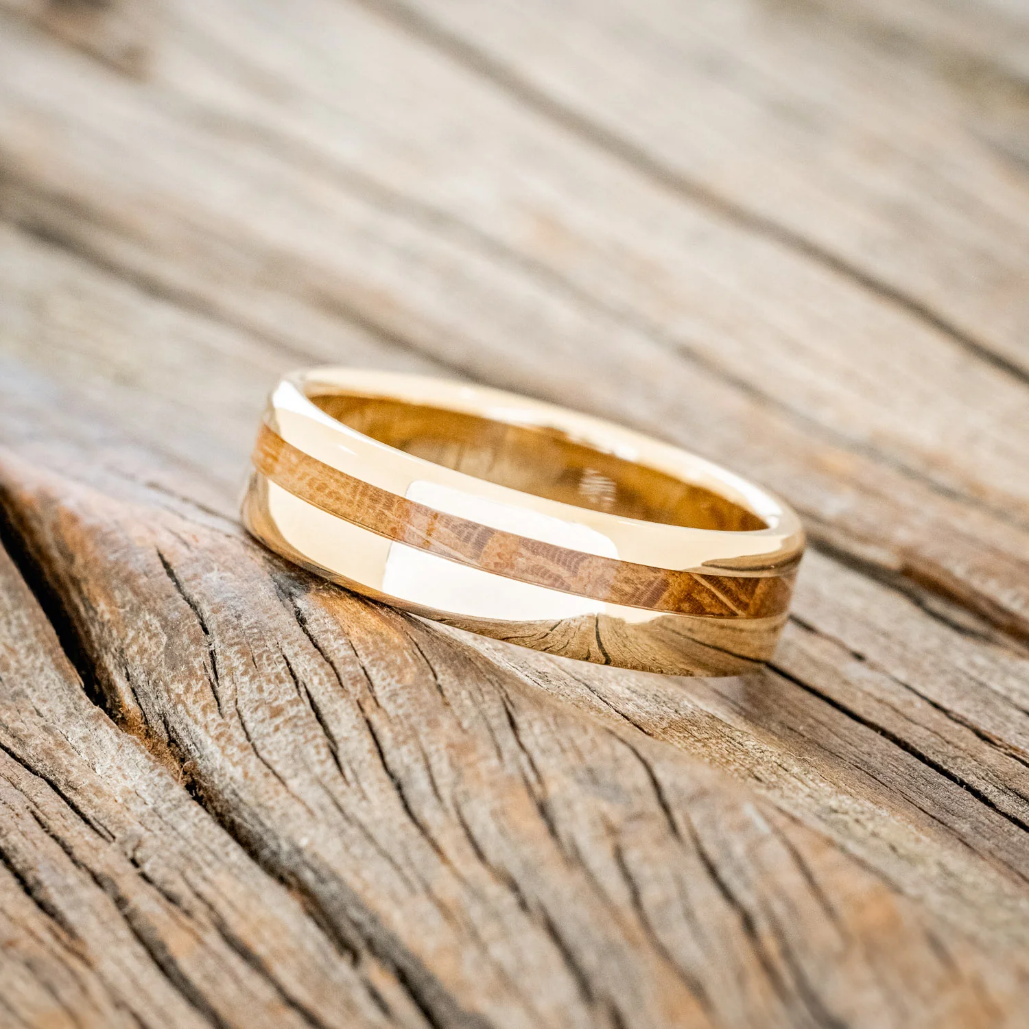 "VERTIGO" - WHISKEY BARREL OAK WEDDING BAND - Image 17