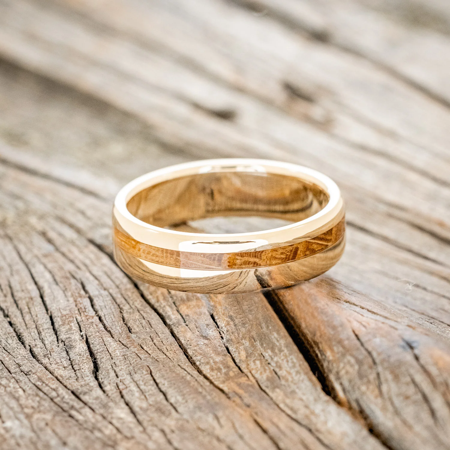 "VERTIGO" - WHISKEY BARREL OAK WEDDING BAND - Image 18