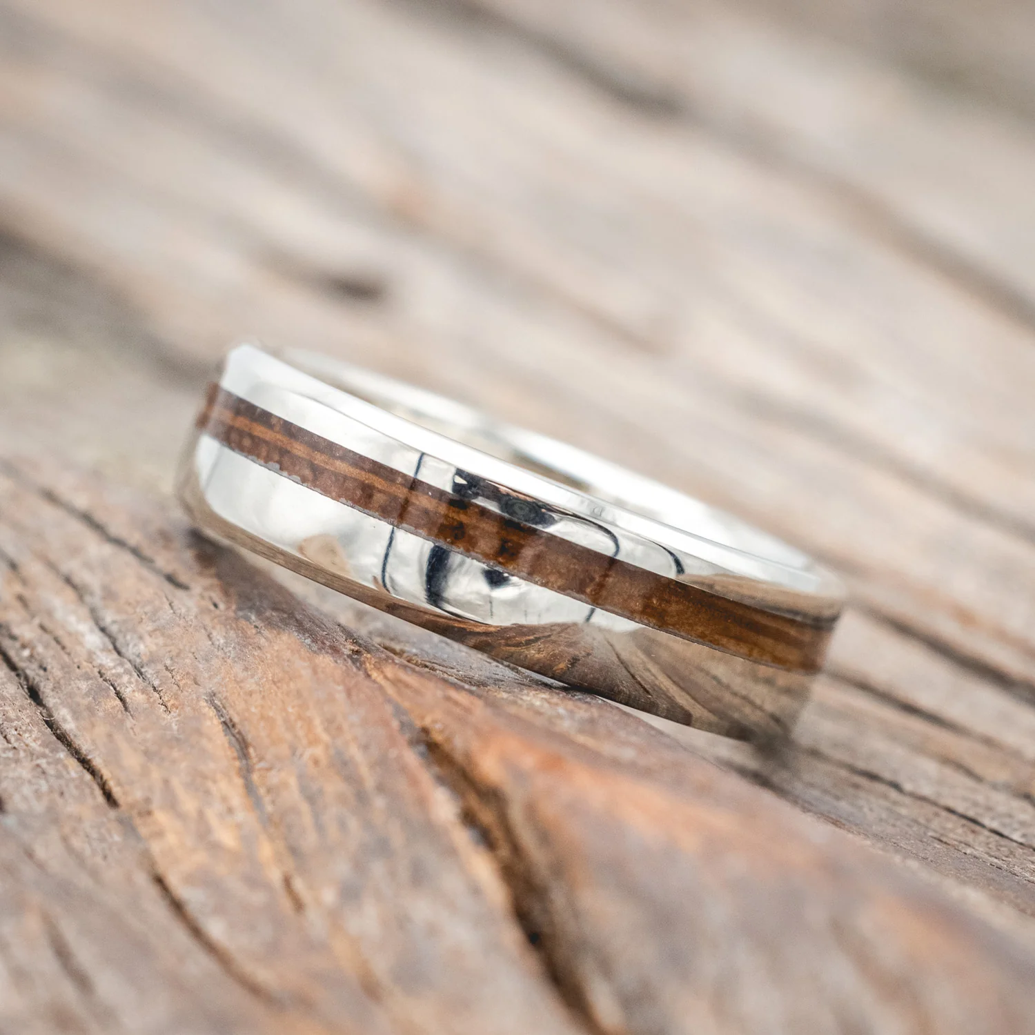 "VERTIGO" - WHISKEY BARREL OAK WEDDING BAND - Image 20