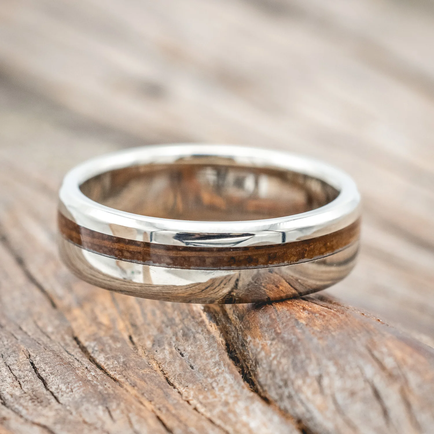 "VERTIGO" - WHISKEY BARREL OAK WEDDING BAND - Image 21