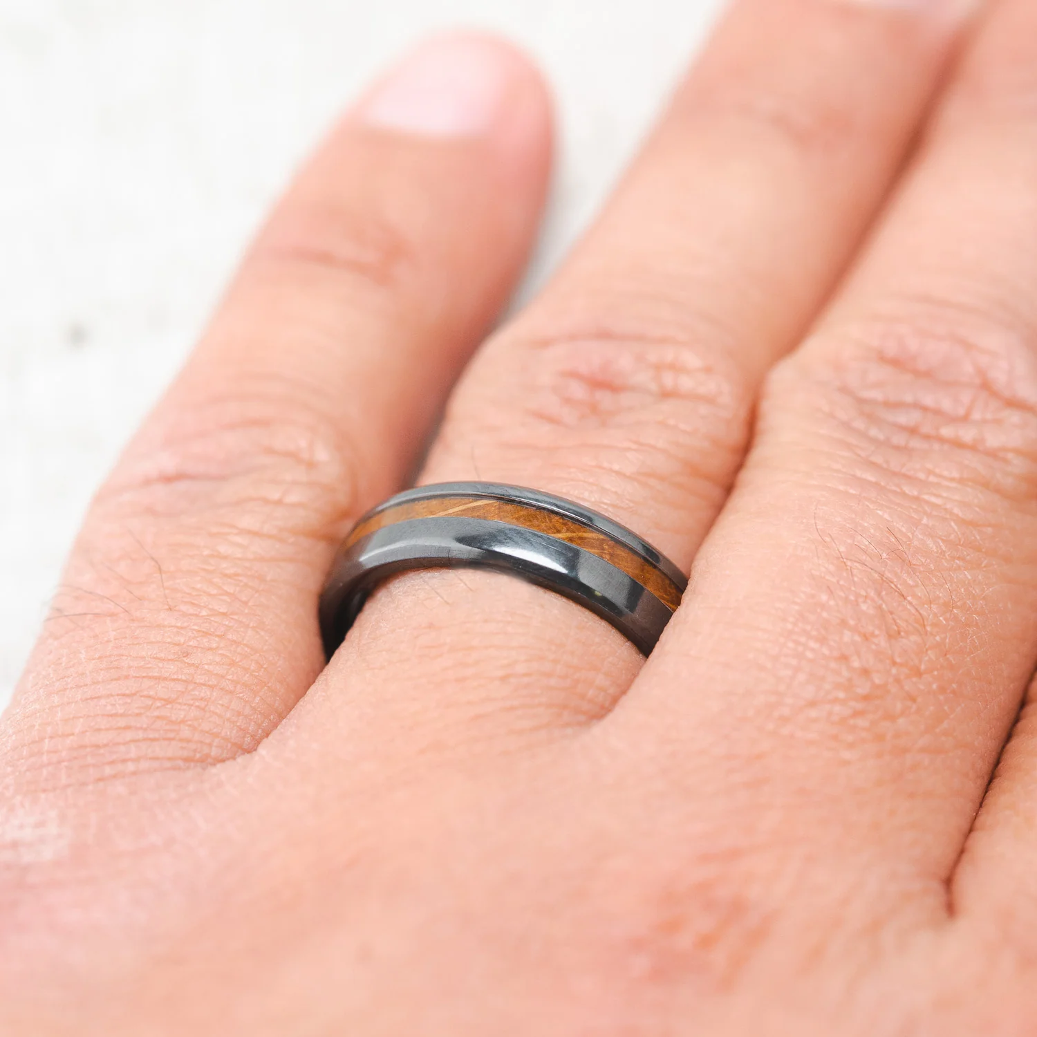 "VERTIGO" - WHISKEY BARREL OAK WEDDING BAND - Image 22