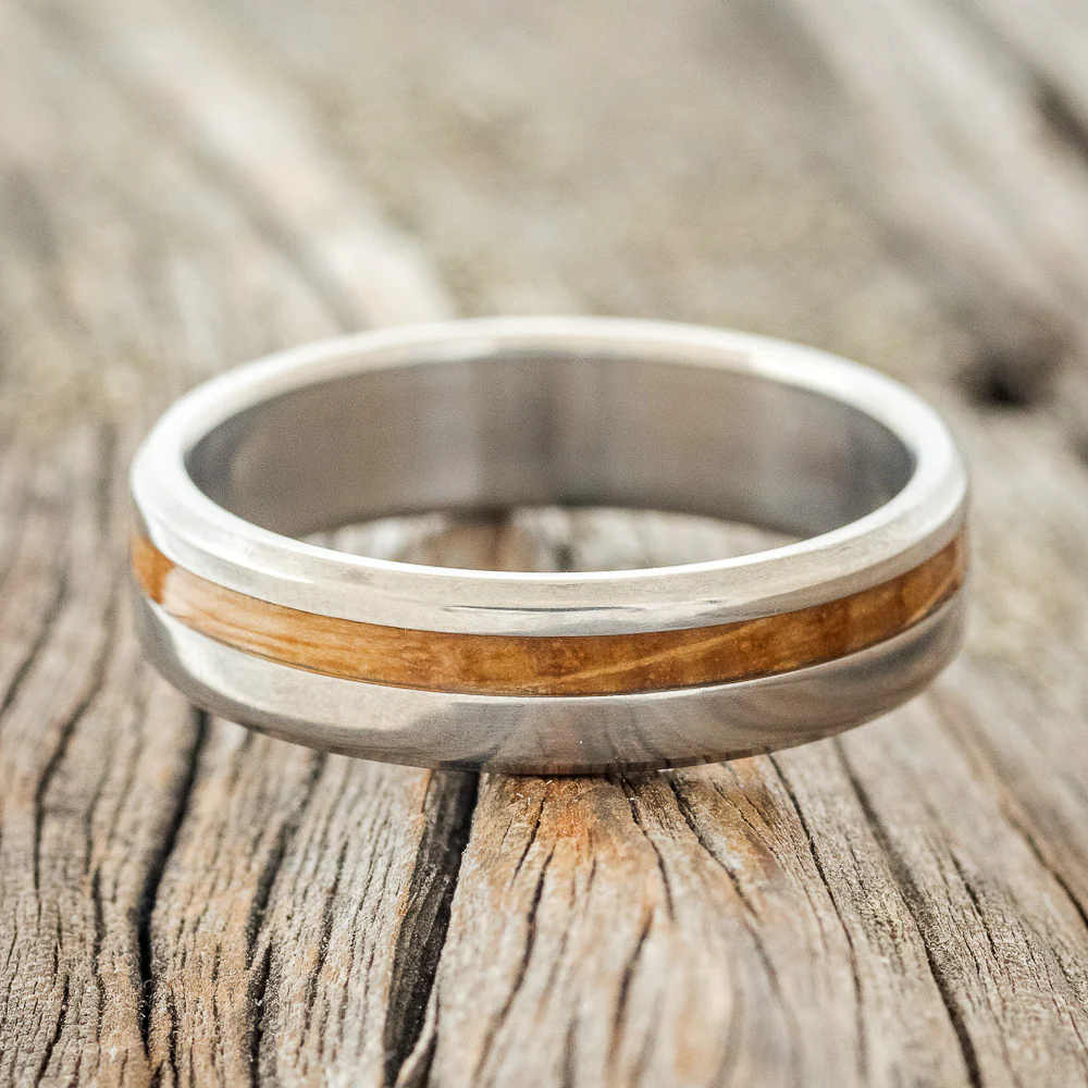 "VERTIGO" - WHISKEY BARREL OAK WEDDING BAND - Image 3