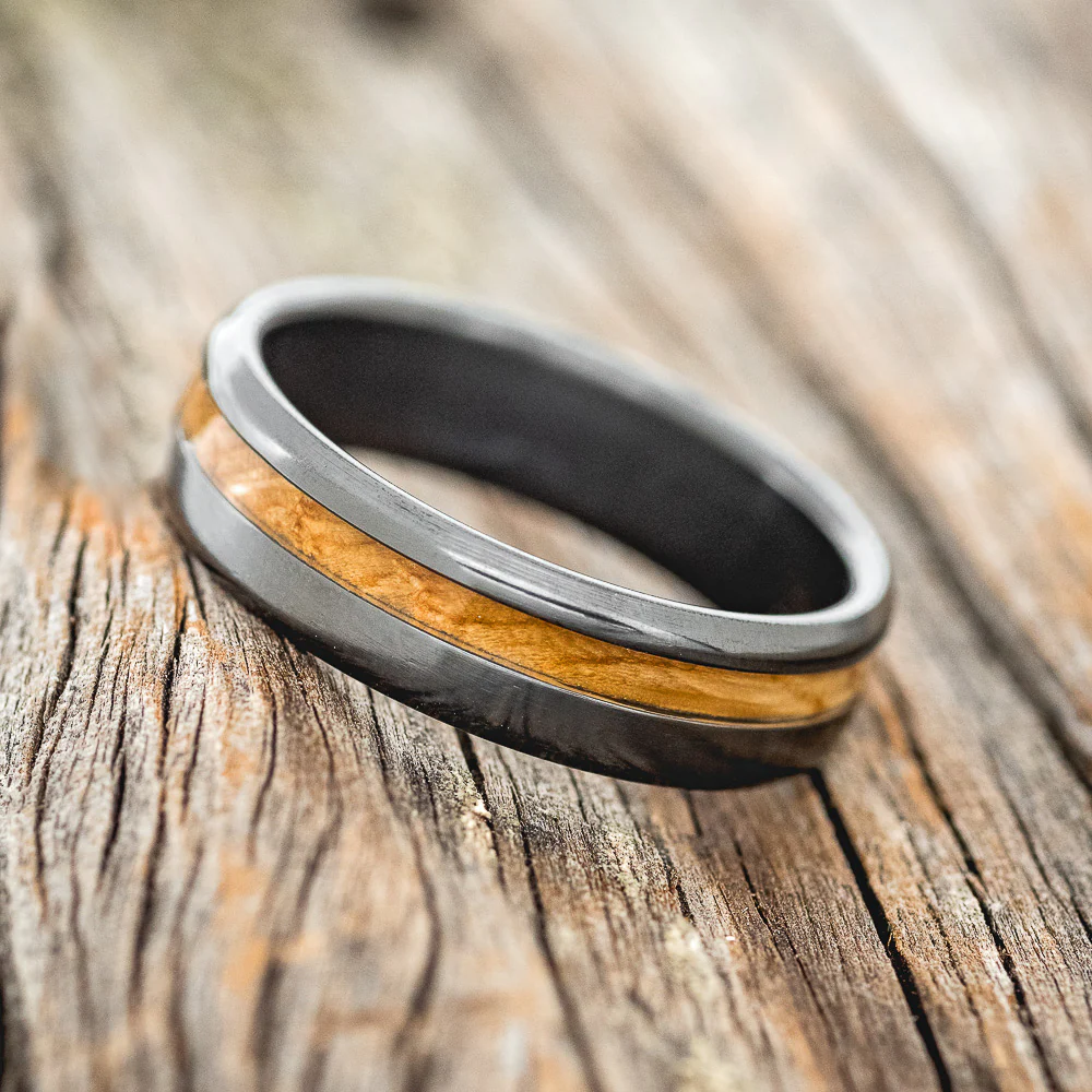 "VERTIGO" - WHISKEY BARREL OAK WEDDING BAND - Image 8