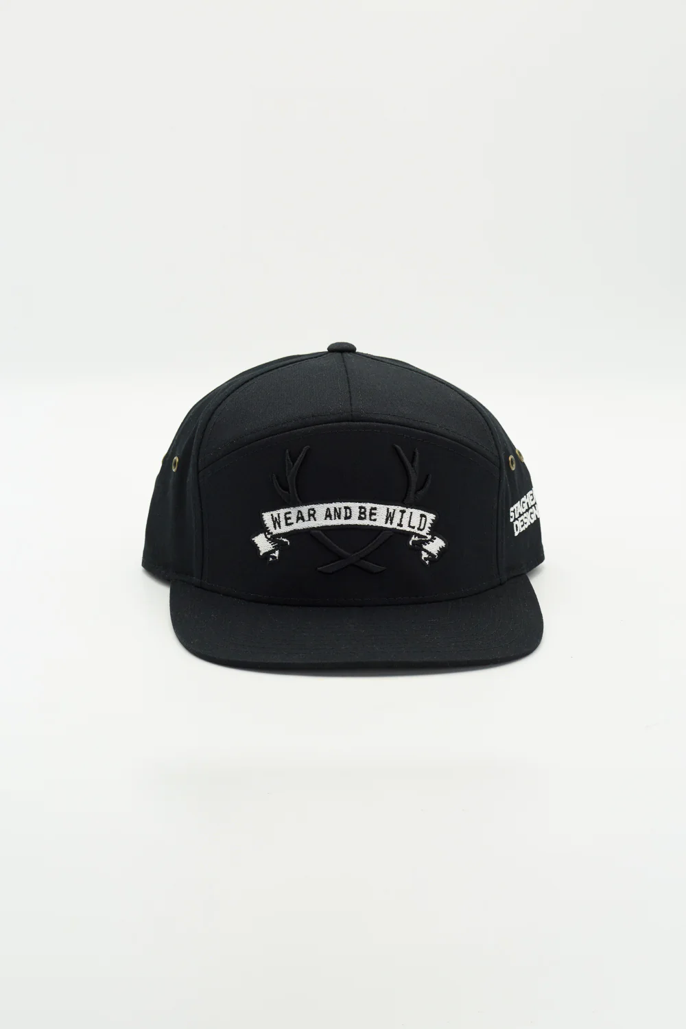 WEAR AND BE WILD 7 PANEL LEATHER STRAPBACK - STAGHEAD DESIGNS - Image 3