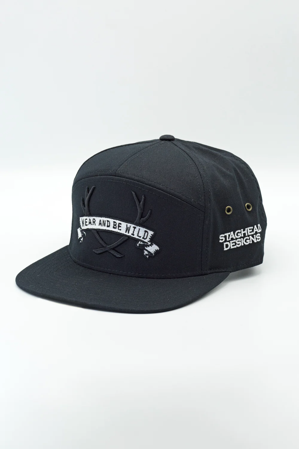 WEAR AND BE WILD 7 PANEL LEATHER STRAPBACK - STAGHEAD DESIGNS - Image 4