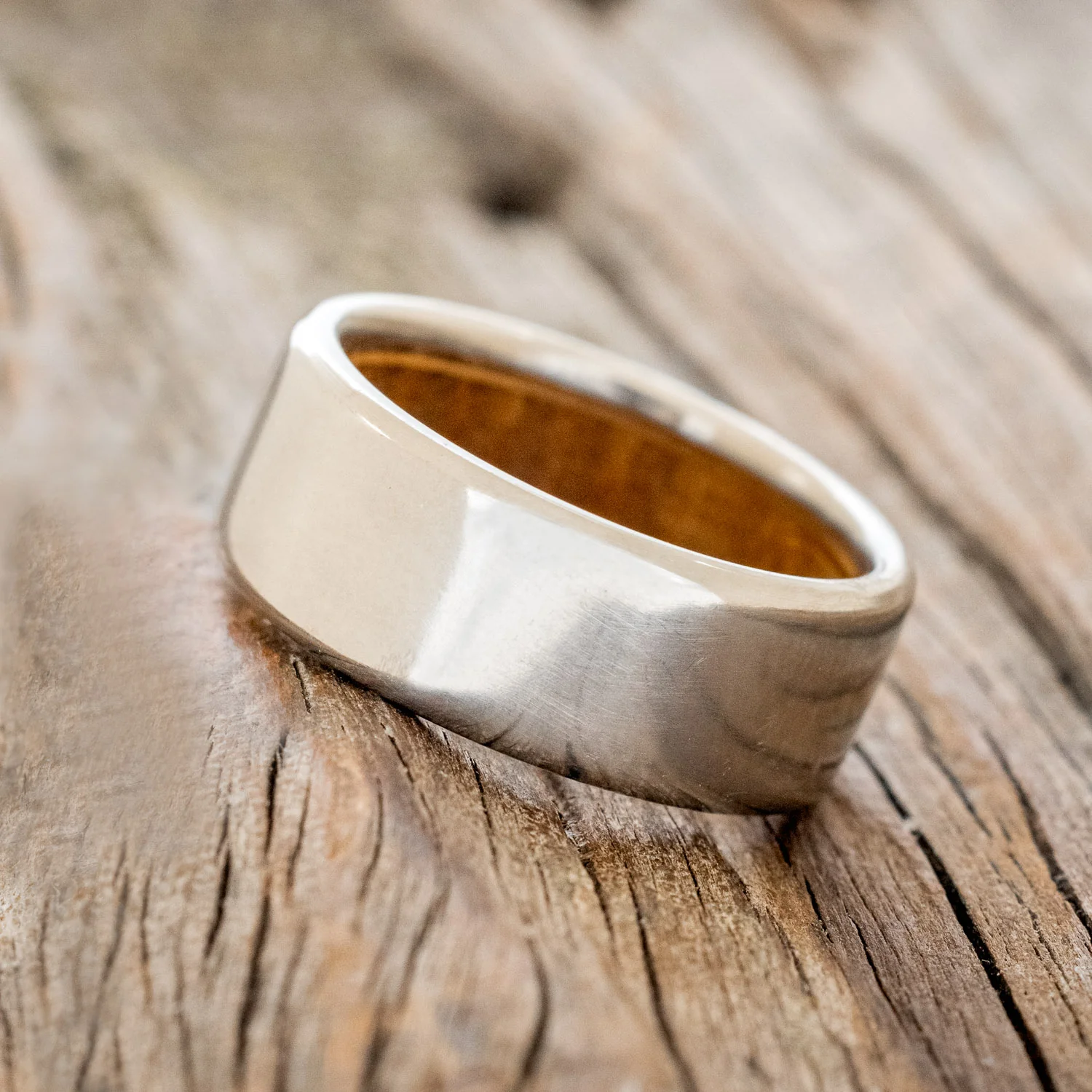 WHISKEY BARREL LINED WEDDING BAND - Image 5