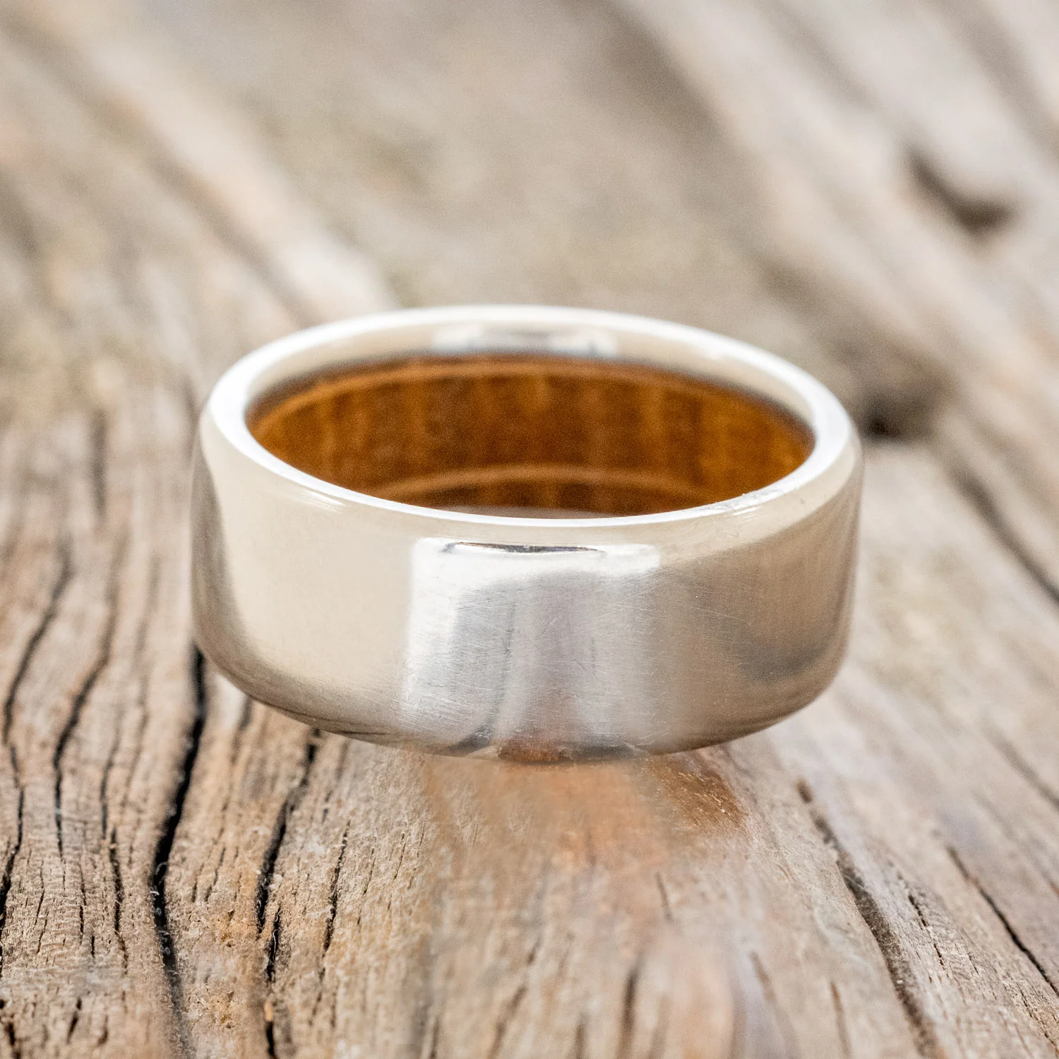 WHISKEY BARREL LINED WEDDING BAND - Image 6