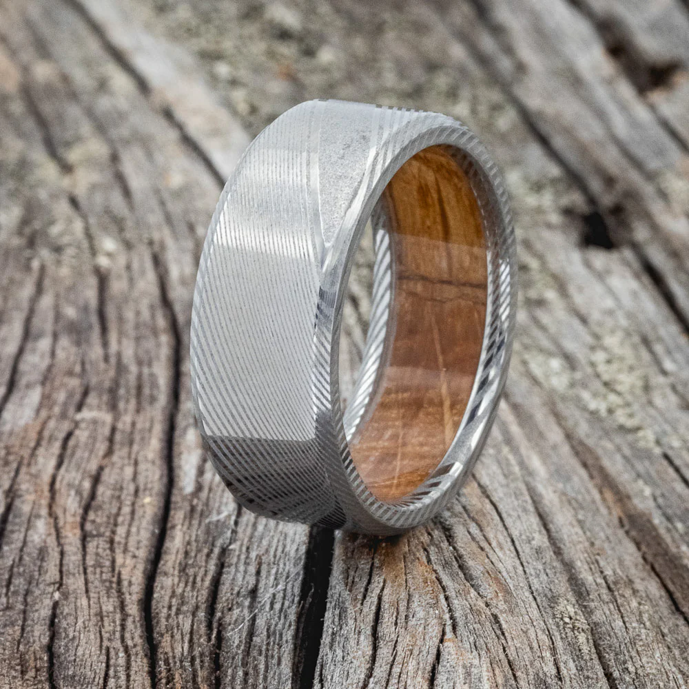WHISKEY BARREL LINED WEDDING BAND - Image 7