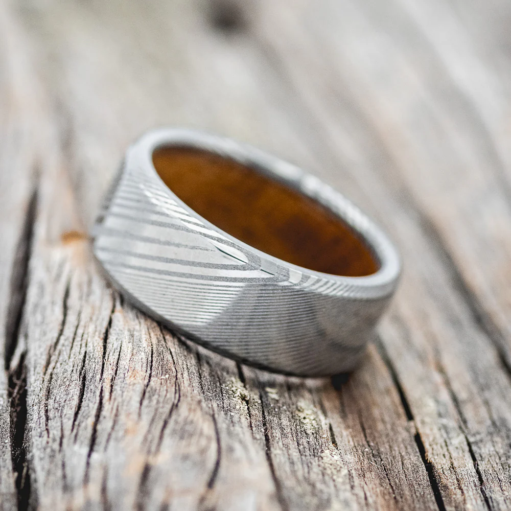 WHISKEY BARREL LINED WEDDING BAND - Image 9