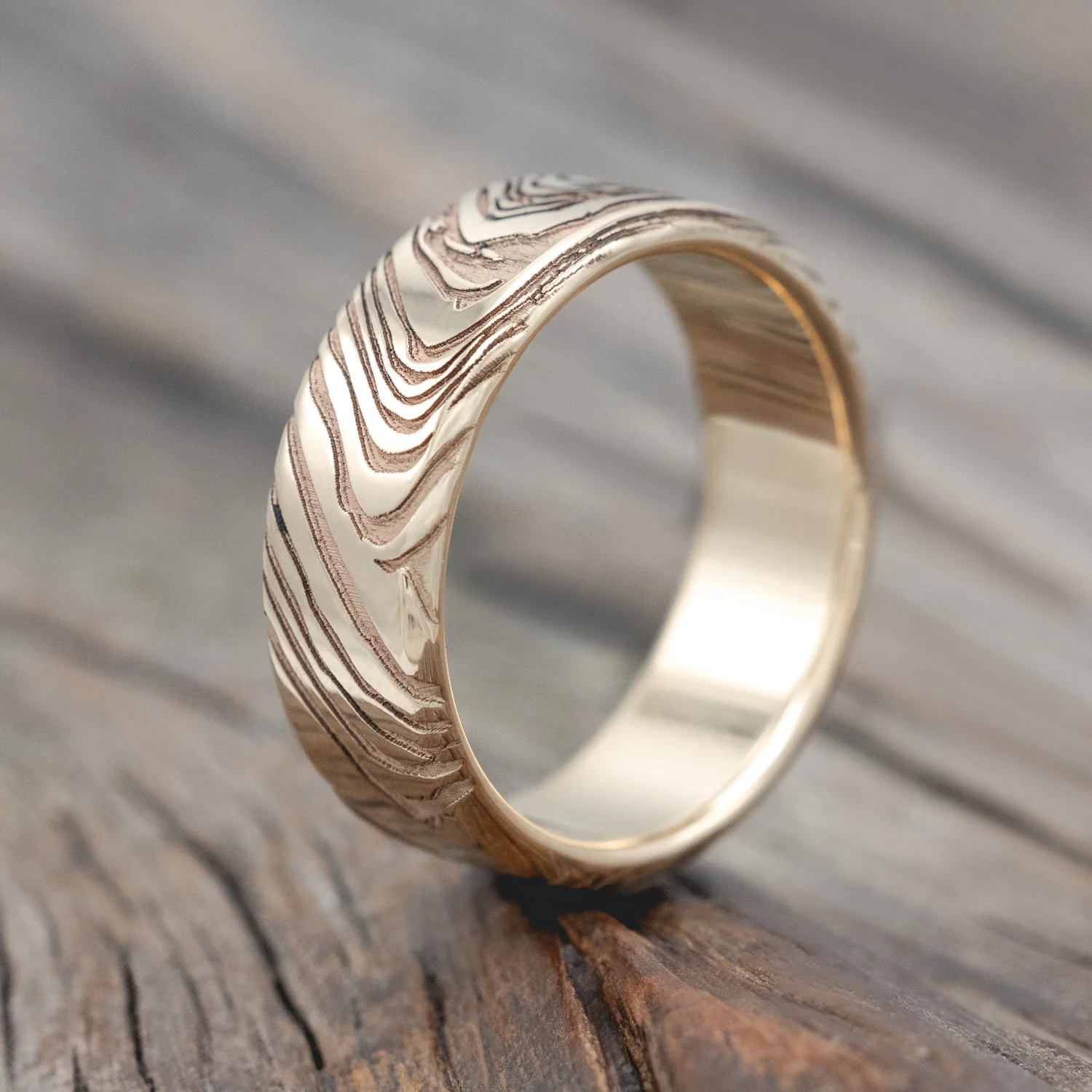 WOODGRAIN PATTERN WEDDING BAND - Image 11