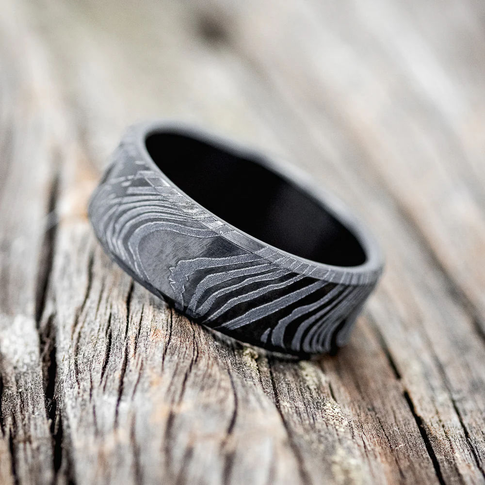 WOODGRAIN PATTERN WEDDING BAND - Image 5