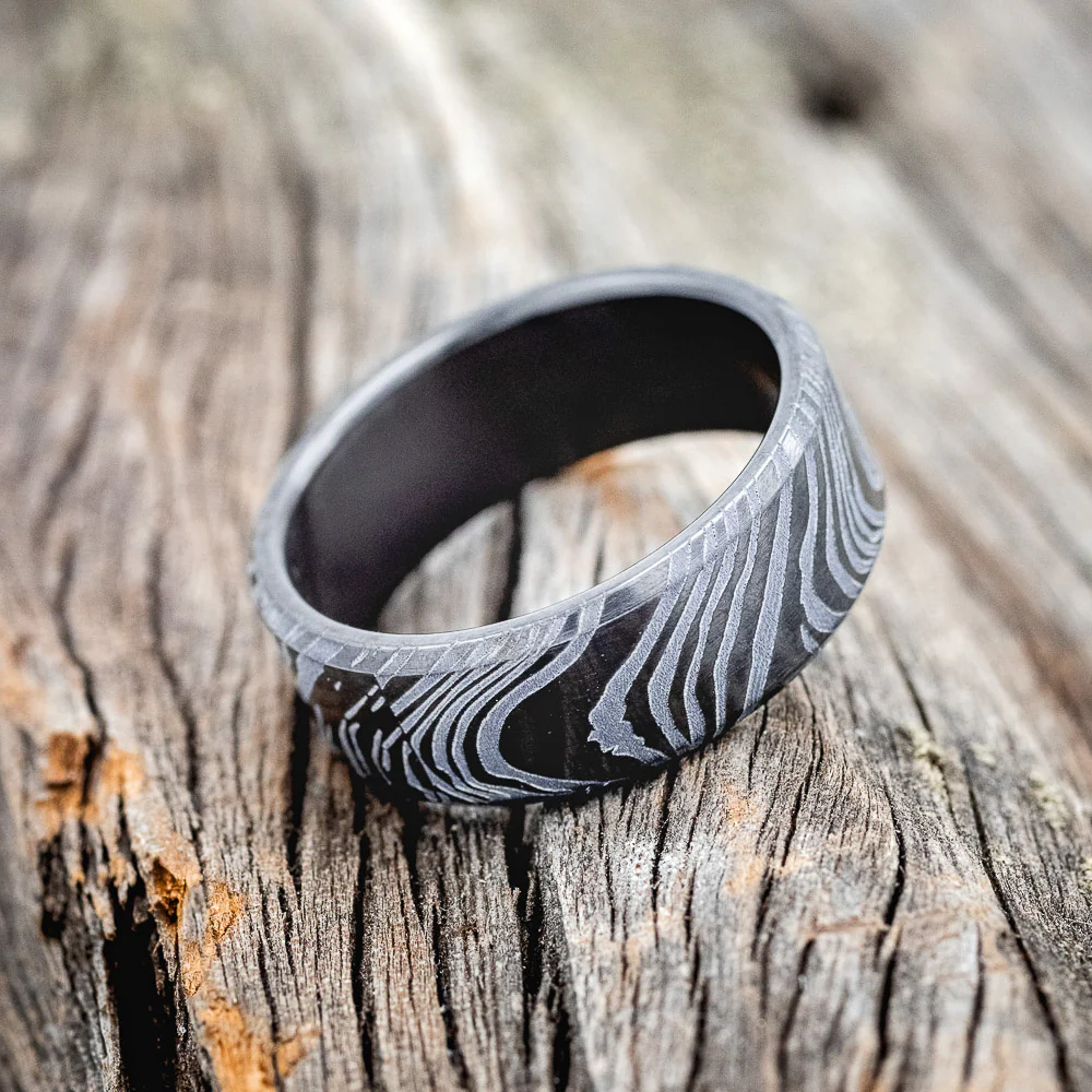 WOODGRAIN PATTERN WEDDING BAND - Image 6