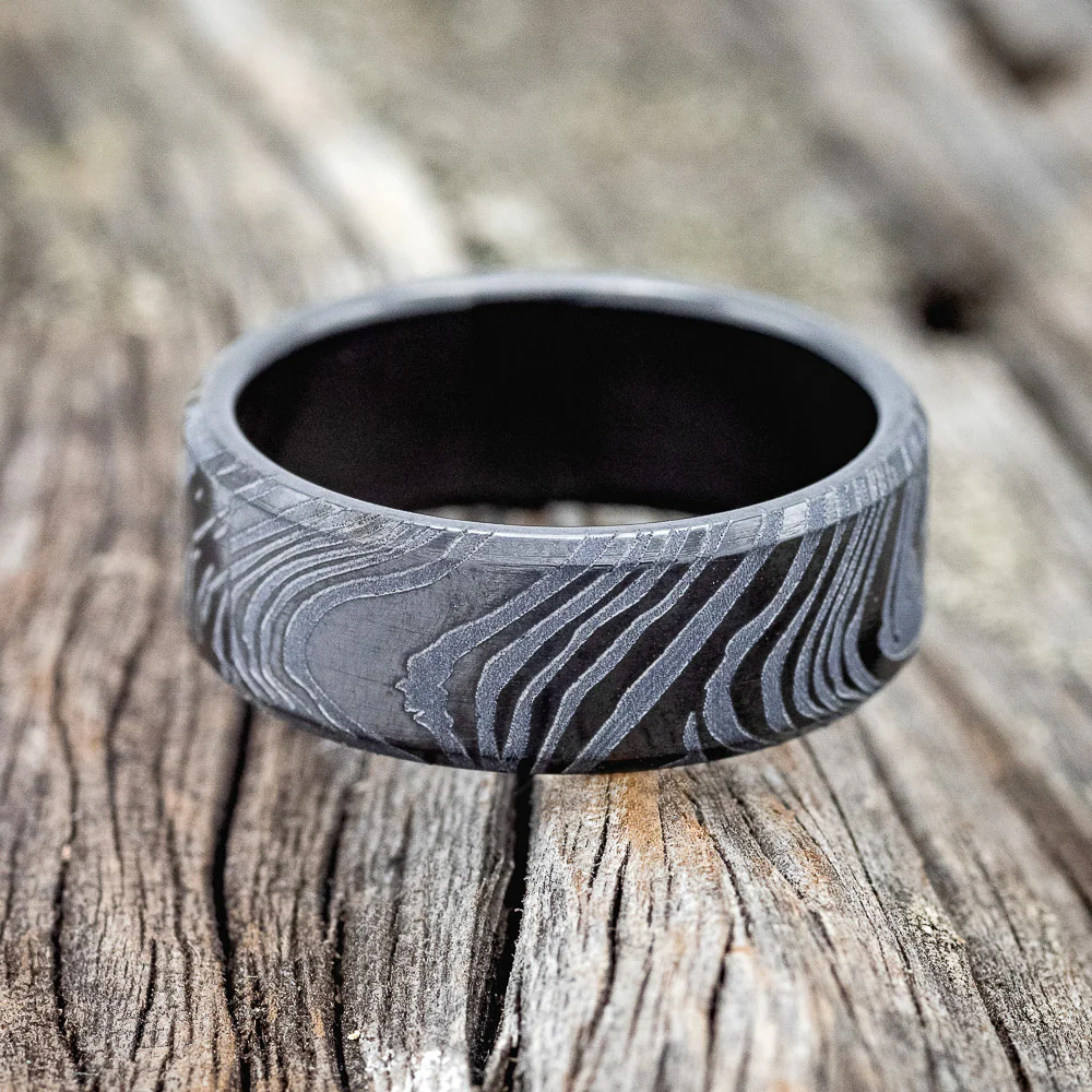 WOODGRAIN PATTERN WEDDING BAND - Image 7